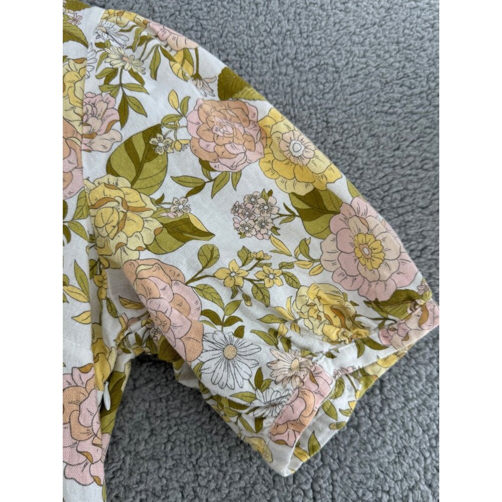 Who What Wear Drawing Room Floral Bishop Sleeve Tie-Back Dress Puff Sleeves XL - Picture 5 of 8